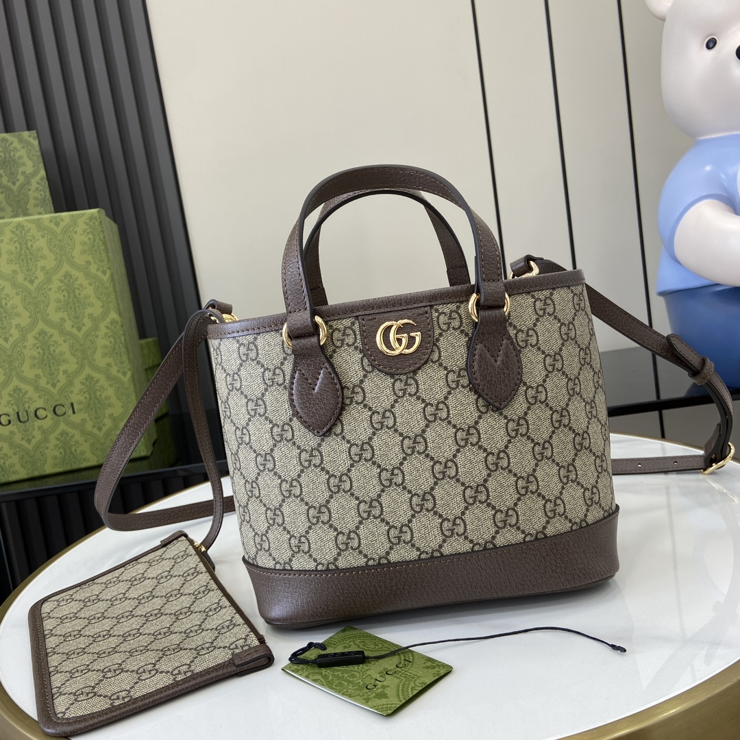 Bagsaaa Gvc*1 Ophidia Mini Tote Bag 811716 Brown - 22x18x10 cm