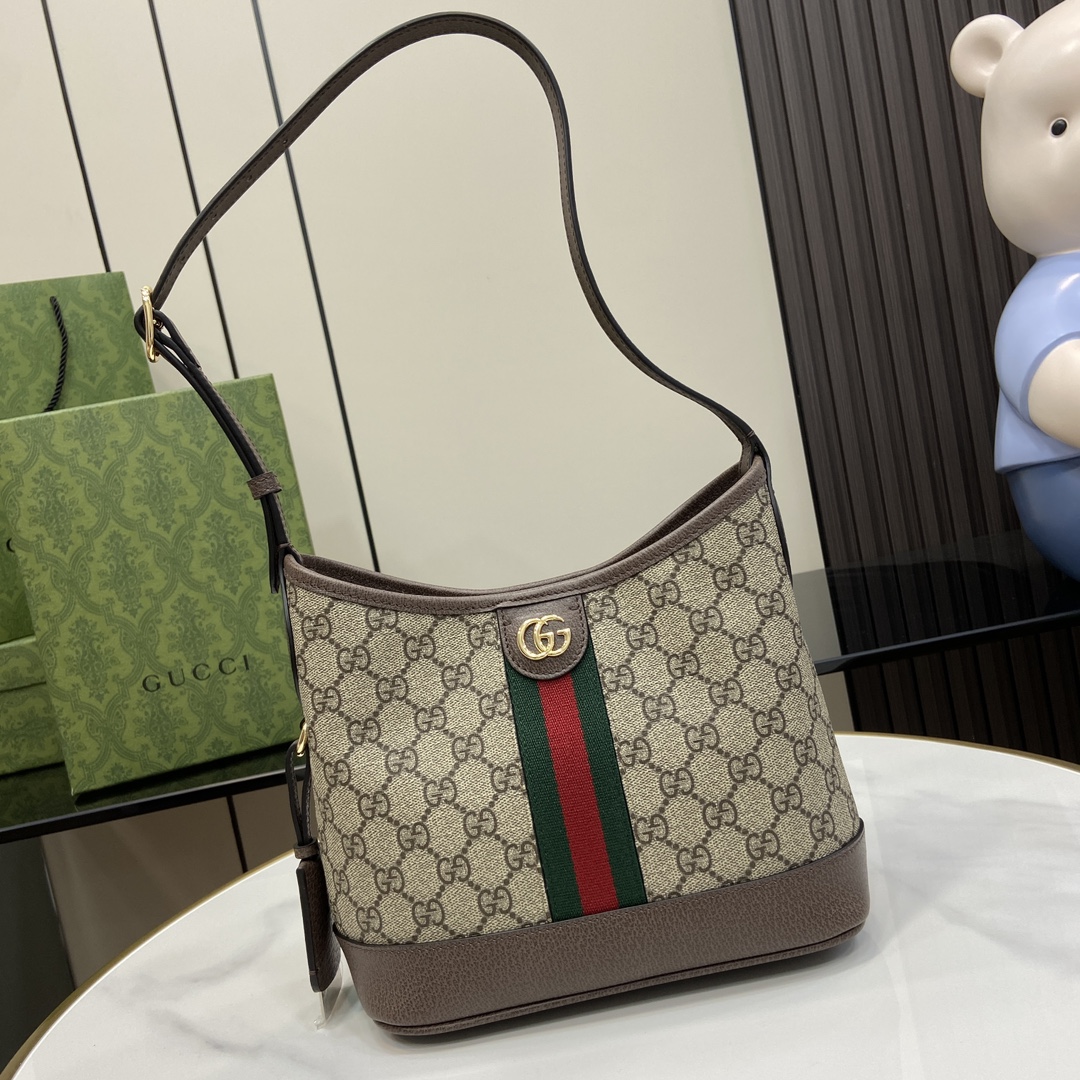 Bagsaaa Gvc*1 Ophidia GG Small Shoulder Bag 781402 Brown - 23 x 21 x 12 cm
