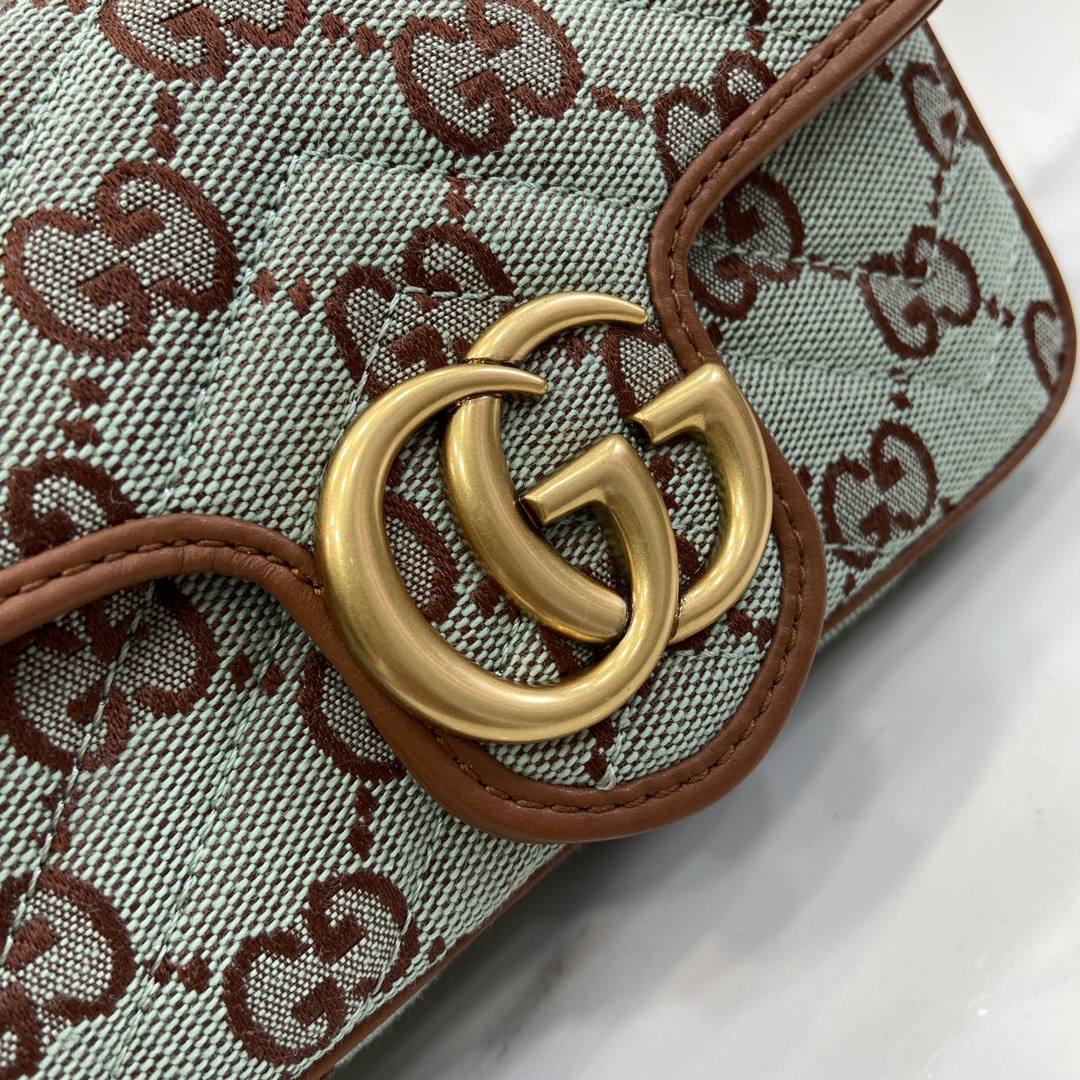 Bagsaaa GG S*per Mini Shoulder Bag 783141 Pale Blue - 16.5x9.5x4.5cm