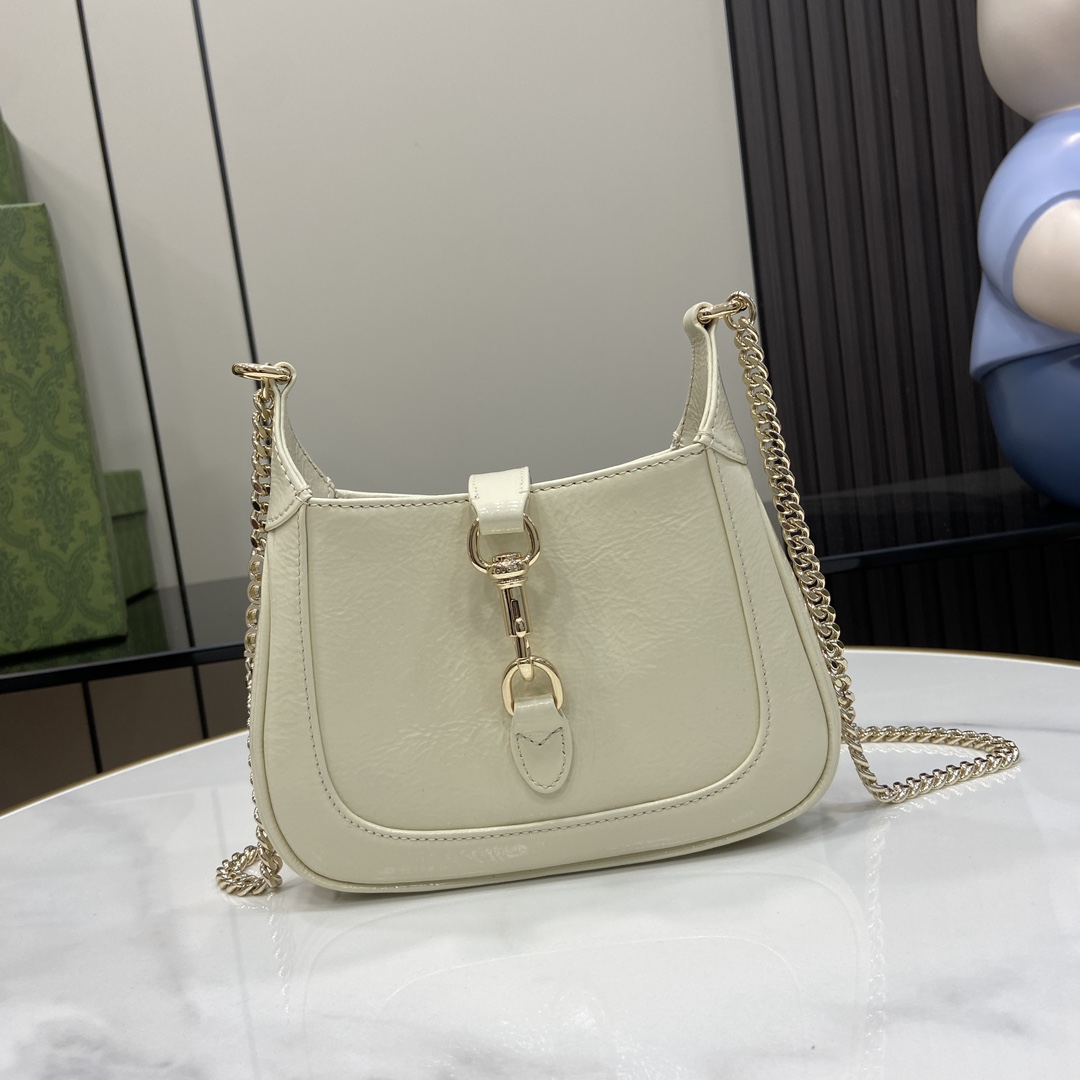 Bagsaaa Gvc*1 Jackie Notte Mini Bag 782889 Ivory Patent - 19.5 x 18 x 3.5cm