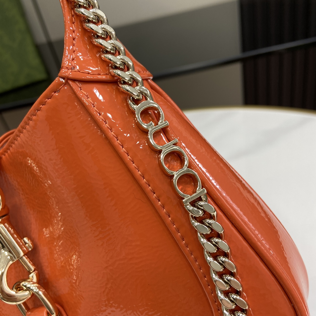 Bagsaaa Gvc*1 Jackie Notte Mini Bag 782889 Orange Patent - 19.5 x 18 x 3.5cm