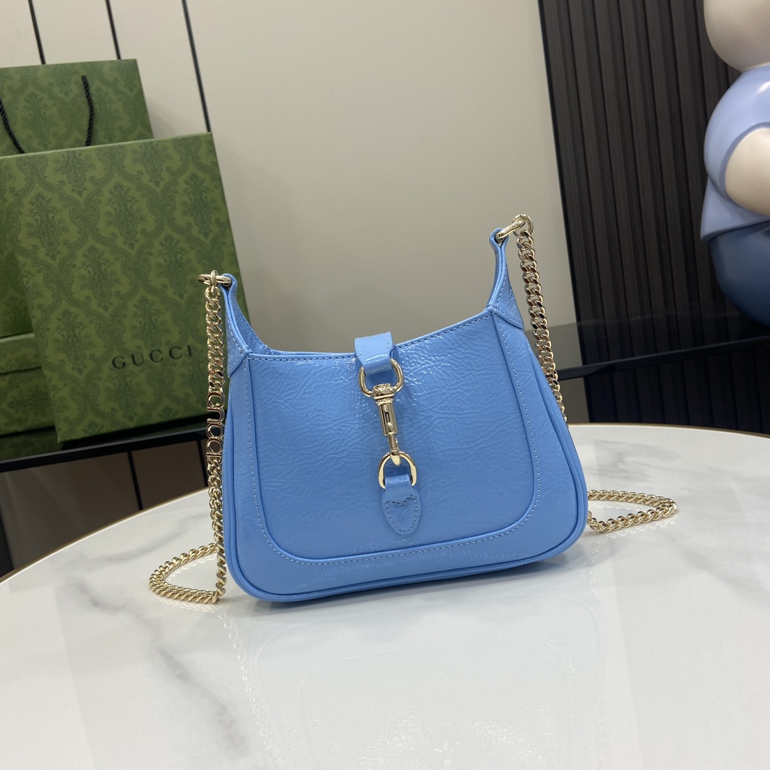 Bagsaaa Gvc*1 Jackie Notte Mini Bag 782889 Blue Patent - 19.5 x 18 x 3.5cm