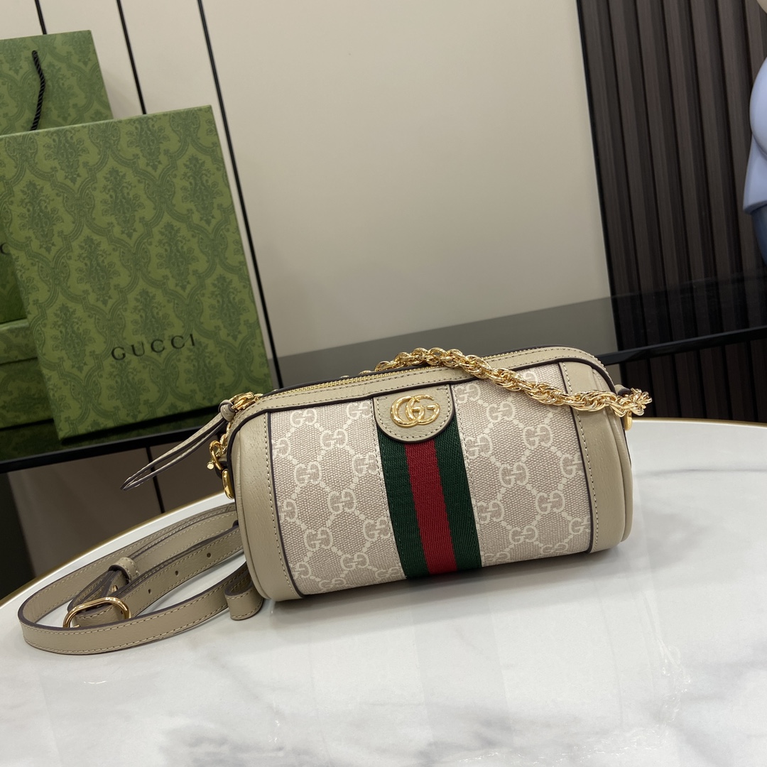 Bagsaaa Gvc*1 Ophidia Mini Shoulder Bag 795208 Beige - 18.5 x 10 x 10 cm