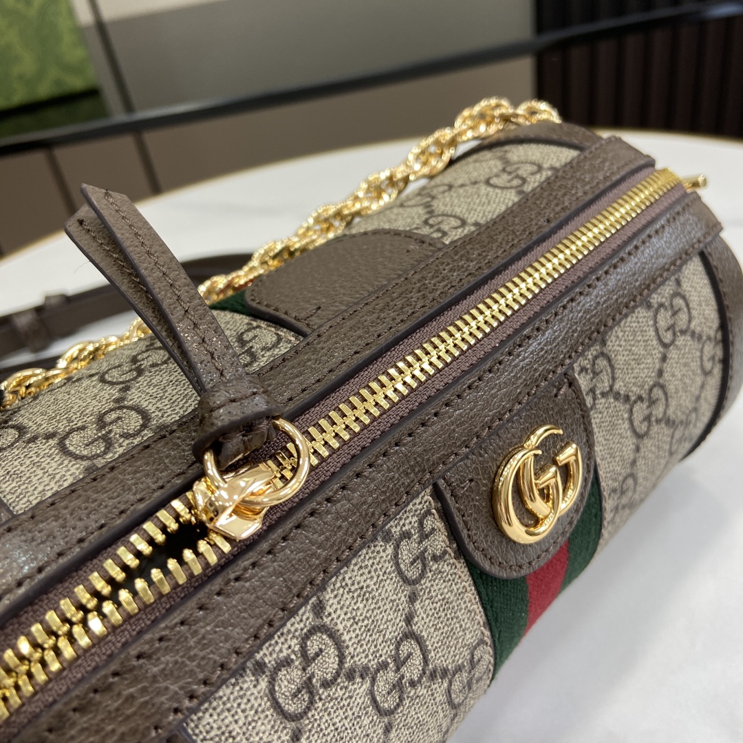 Bagsaaa Gvc*1 Ophidia Mini Shoulder Bag 795208 Brown - 18.5 x 10 x 10 cm