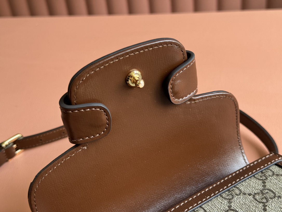 Bagsaaa Gvc*1 Horsebit 1955 Mini Top Handle Bag 781387 Brown - 18 x 15 x 6.5 cm