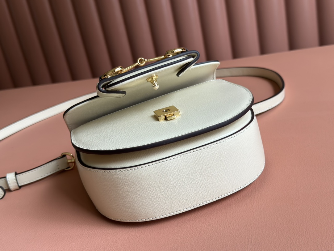 Bagsaaa Gvc*1 Horsebit 1955 Mini Top Handle Bag 781387 White - 18 x 15 x 6.5 cm