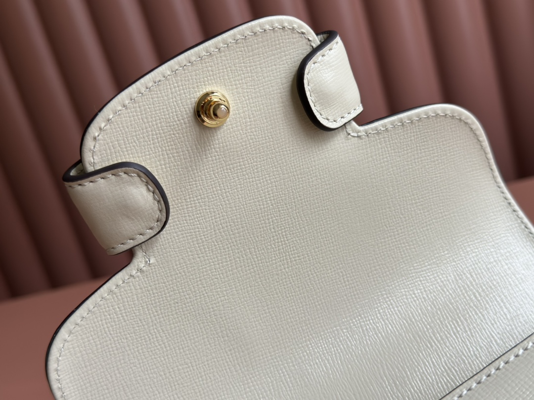 Bagsaaa Gvc*1 Horsebit 1955 Mini Top Handle Bag 781387 White - 18 x 15 x 6.5 cm