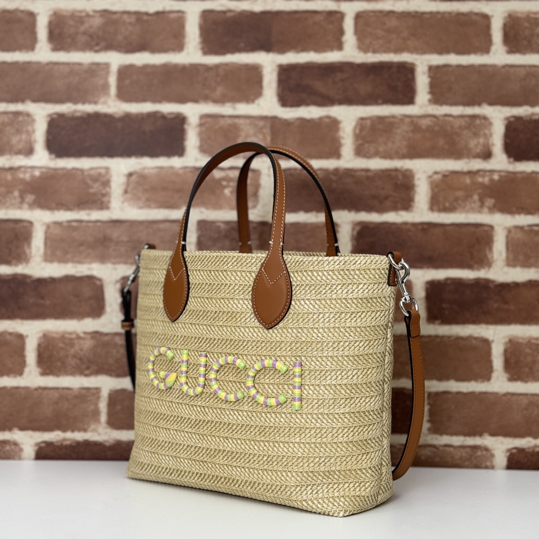 Bagsaaa Gvc*1 Small Straw-Effect Tote ‎779671 - 26x25x11cm