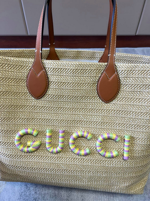 Bagsaaa Gvc*1 Medium Straw-Effect Tote 779666 38 x 33 x 15 cm