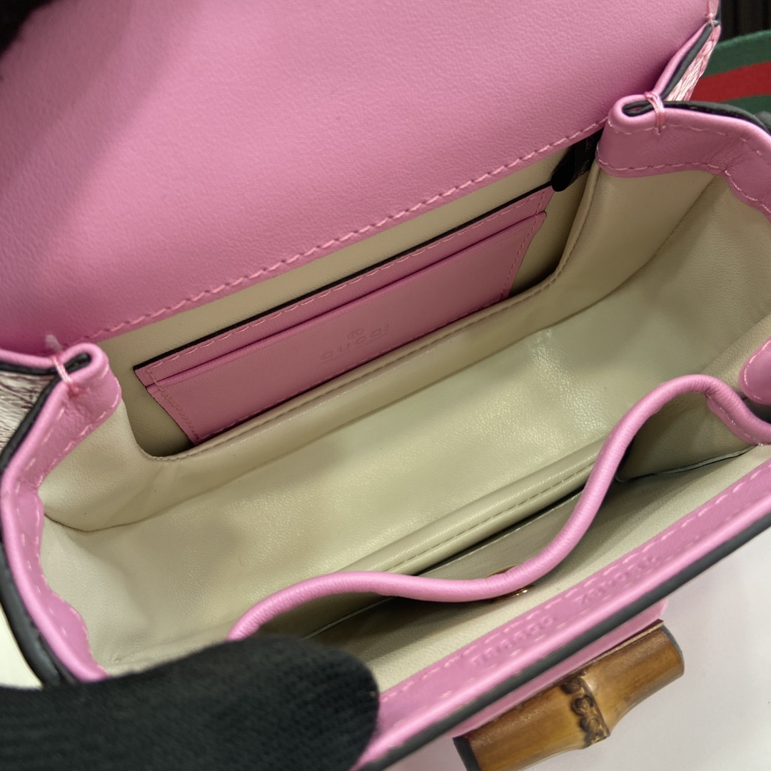 Bagsaaa Gvc*1 Bamboo 1947 Mini Top Handle Bag 786482 Pink - 17 x12 x 7.5 cm