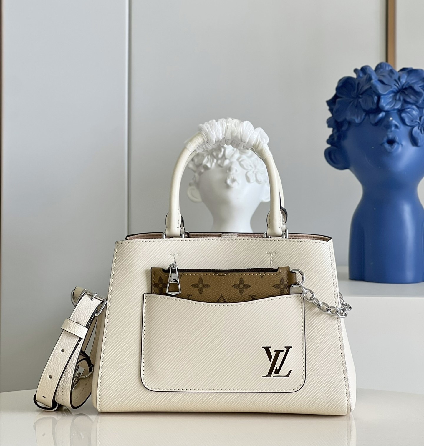 Bagsaaa L0vis Vvtt0n M20520 Marelle Tote BB Quartz White - 25 x 17 x 11 cm