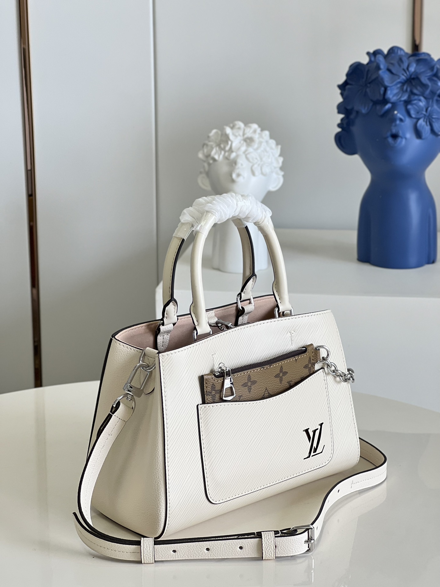 Bagsaaa L0vis Vvtt0n M20520 Marelle Tote BB Quartz White - 25 x 17 x 11 cm