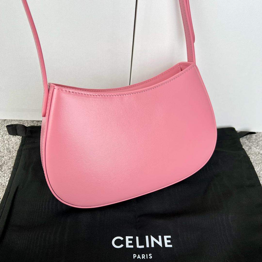 Bagsaaa Ce1i*e Medium Tilly Bag In Shiny Calfskin Pink - 22 X 13.5 X 4 CM