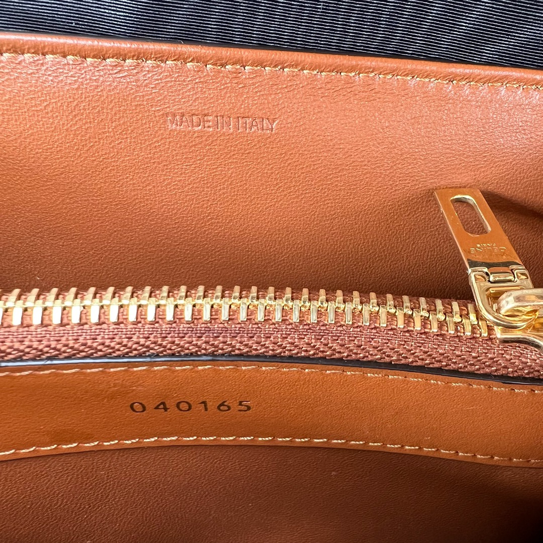 Bagsaaa Ce1i*e Mini 16 In Natural Calfskin Tan Brown - 18.5 X 15.5 X 9 CM
