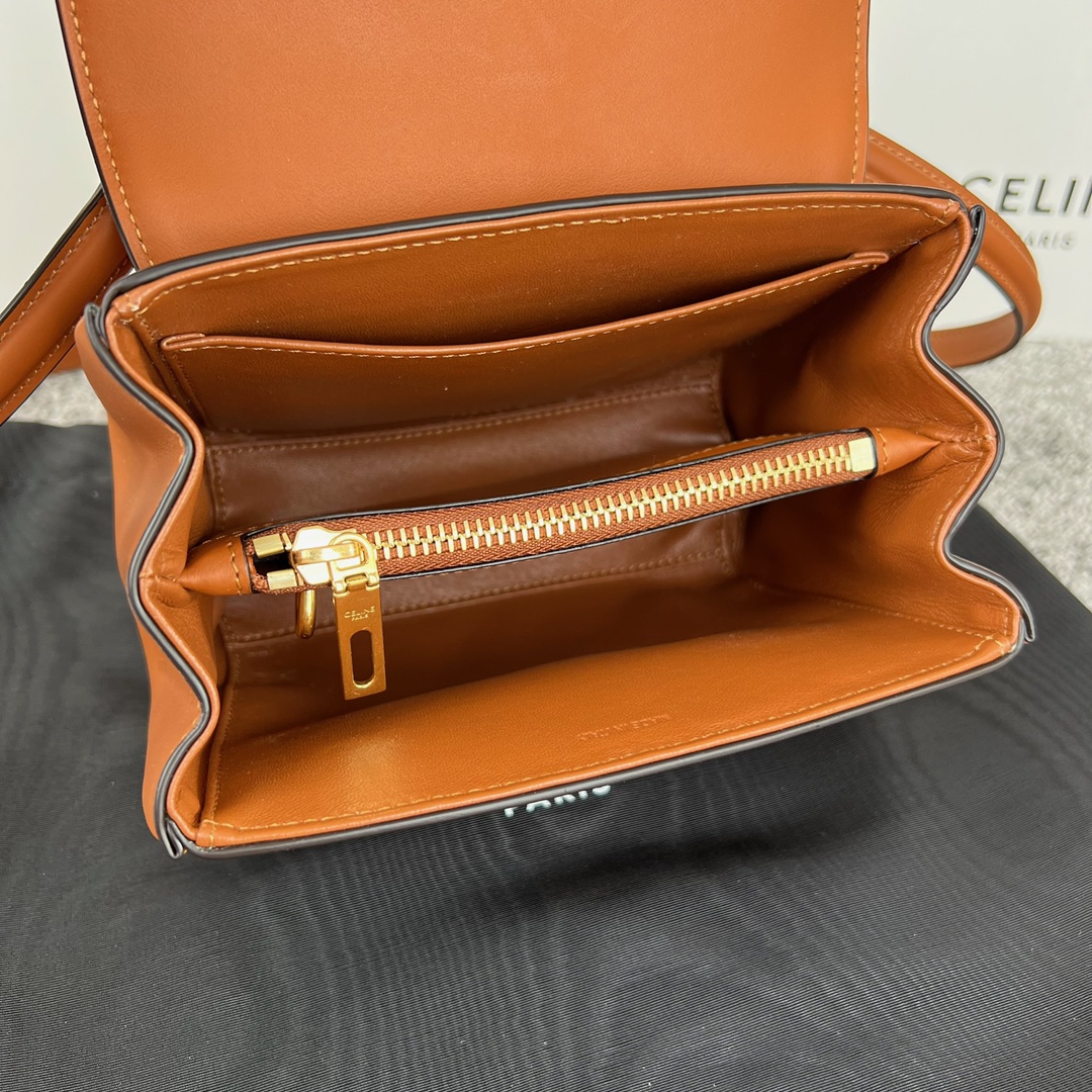 Bagsaaa Ce1i*e Mini 16 In Natural Calfskin Tan Brown - 18.5 X 15.5 X 9 CM