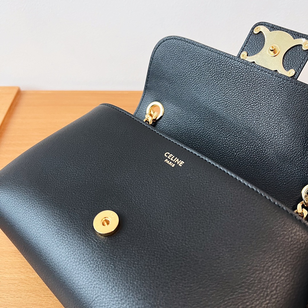 Bagsaaa Teen Ce1i*e Victoire Bag In S*pple Calfskin Black - 23.5 X 14 X 8 CM