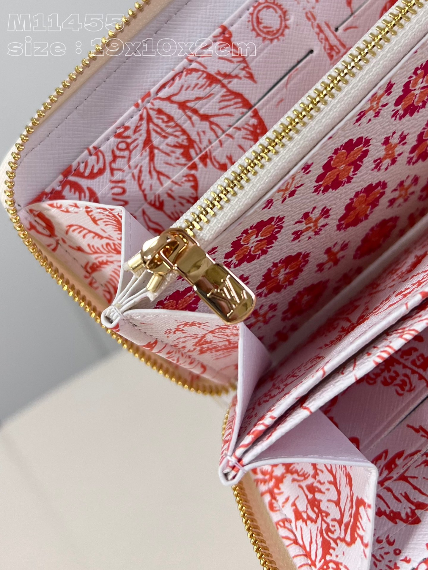 Bagsaaa L0vis Vvtt0n M11455 Zippy Wallet Coral - 19.5 x 10.5 x 2.5 cm