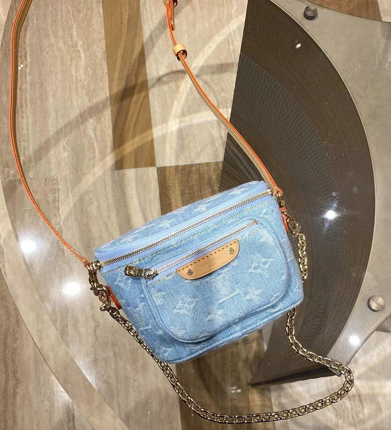 Bagsaaa L0vis Vvtt0n M83353 Mini Bumbag Sky Blue - 17 x 12 x 9.5 cm