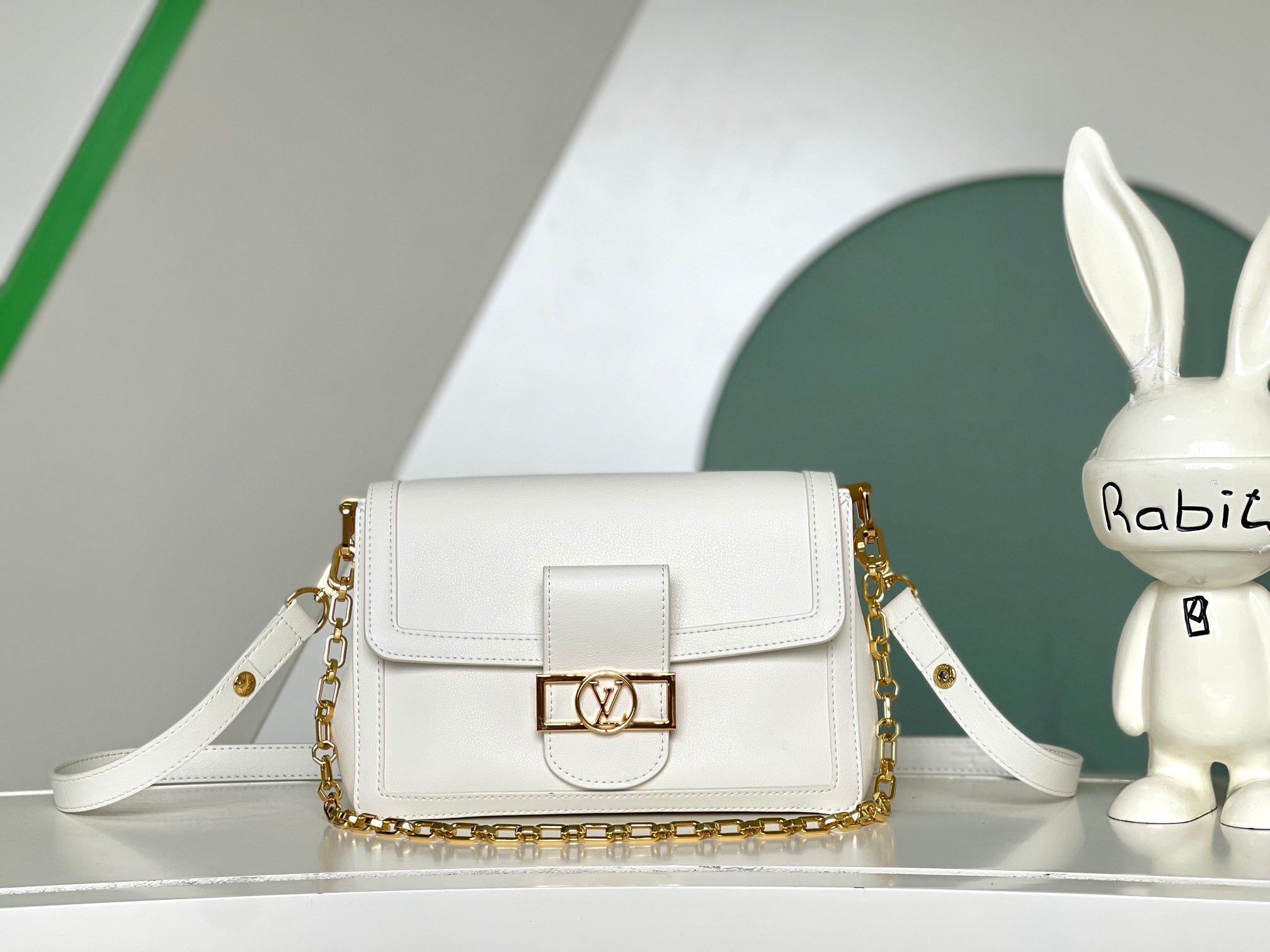 Bagsaaa L0vis Vvtt0n M25050 Dauphine Soft MM White - 24 x 17 x 9 cm