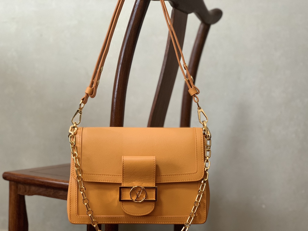 Bagsaaa L0vis Vvtt0n M25048 Dauphine Soft MM Orange - 24 x 17 x 9 cm