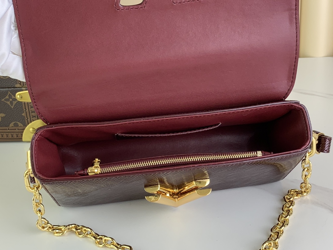 Bagsaaa L0vis Vvtt0n M24603 LV Mirage Twist West Wine Red - 23.5 x 12 x 7 cm