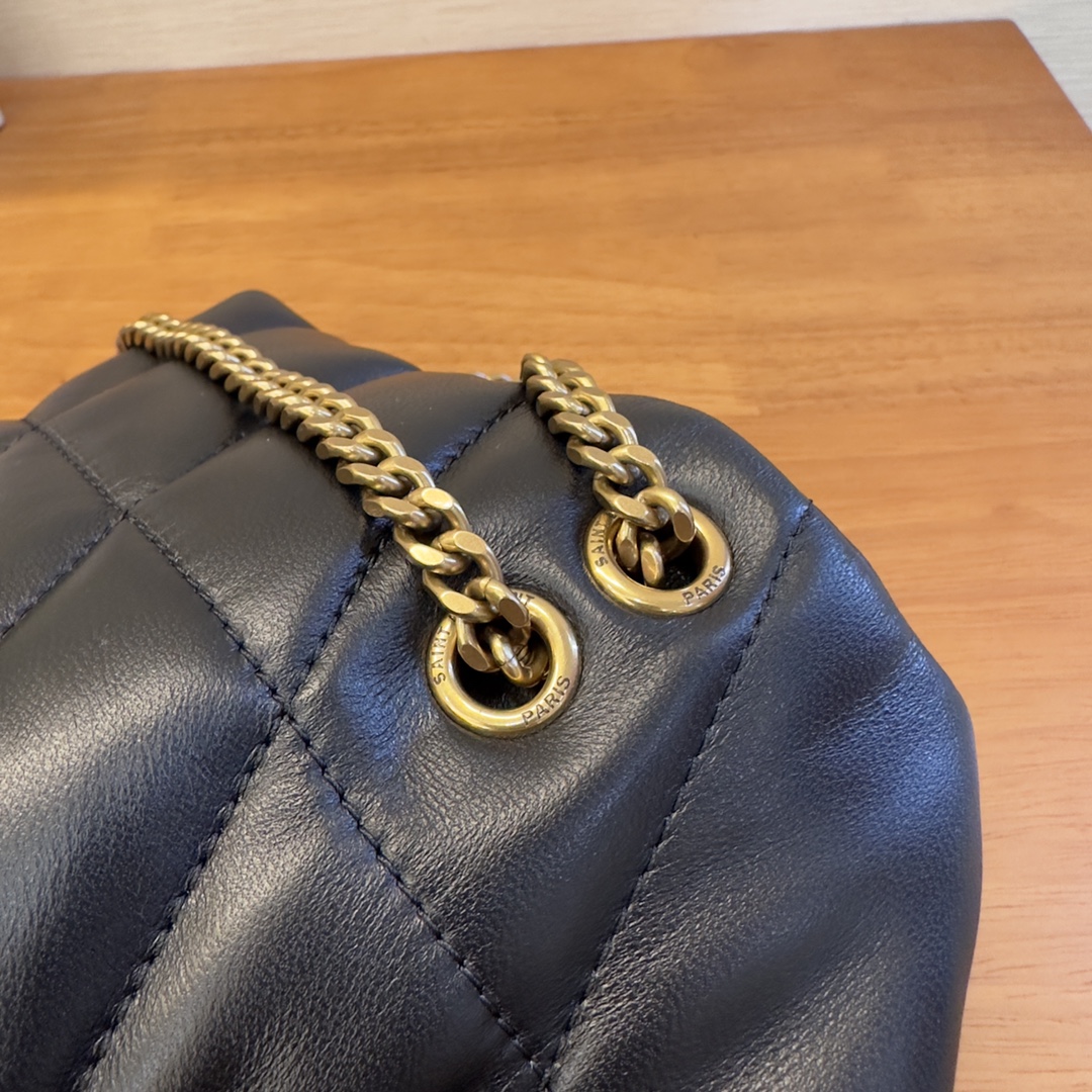 Bagsaaa Y51 Toy Puffer In Nappa Leather 759337 Black & Gold - 23 X 15.5 X 8.5 CM