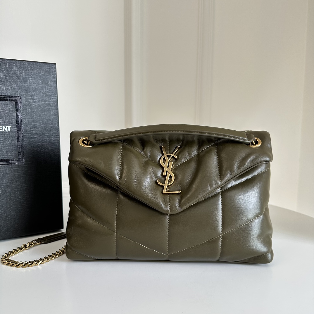 Bagsaaa Y51 Toy Puffer In Nappa Leather 759337 Dark Green - 23 X 15.5 X 8.5 CM