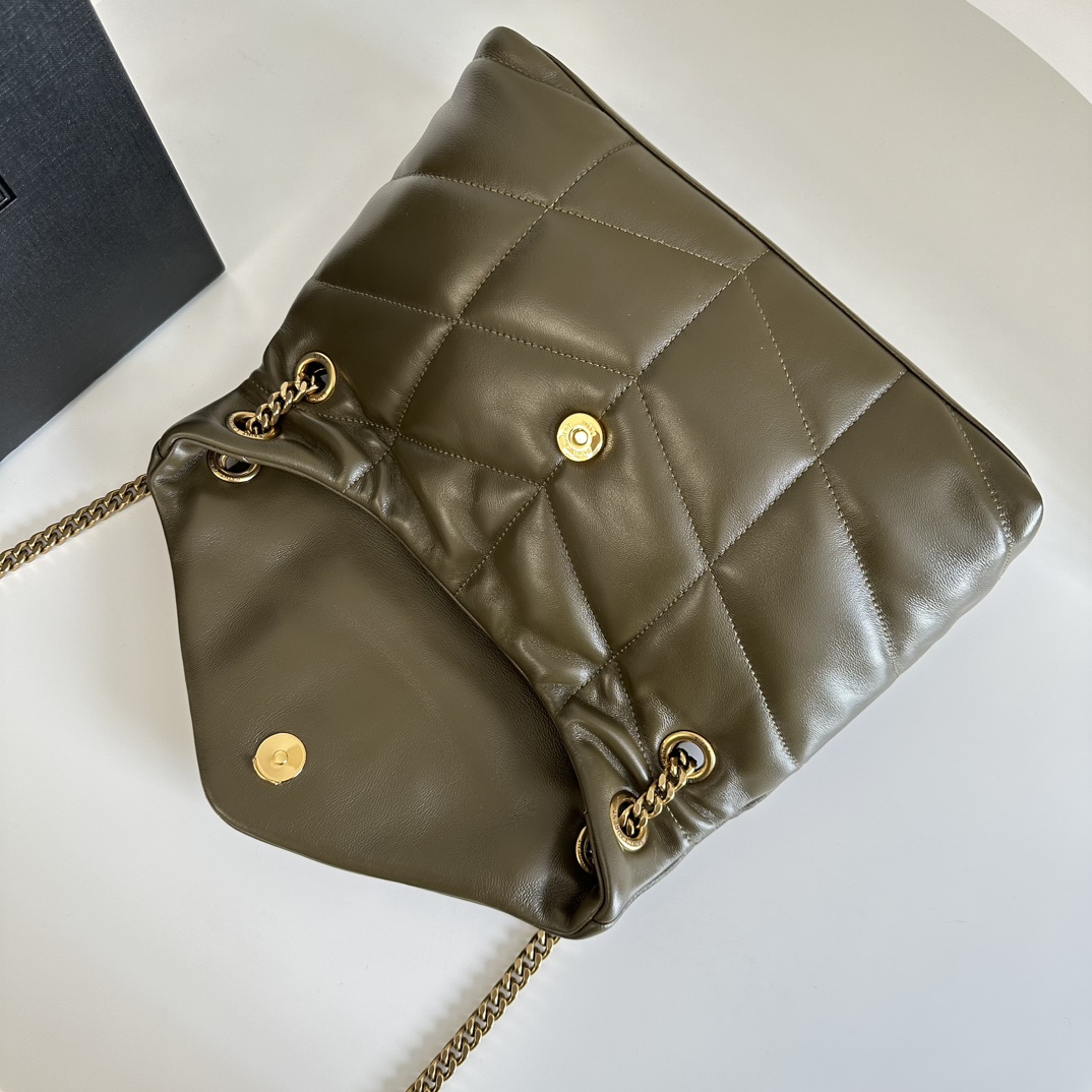 Bagsaaa Y51 Toy Puffer In Nappa Leather 759337 Dark Green - 23 X 15.5 X 8.5 CM