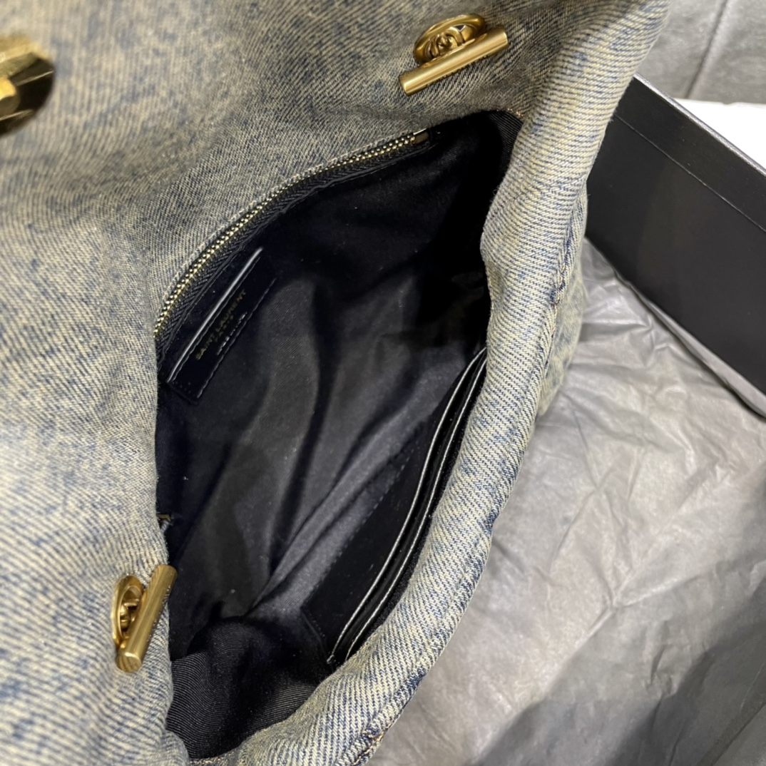 Bagsaaa Y51 Toy Puffer In Denim 759337 - 23 X 15.5 X 8.5 CM