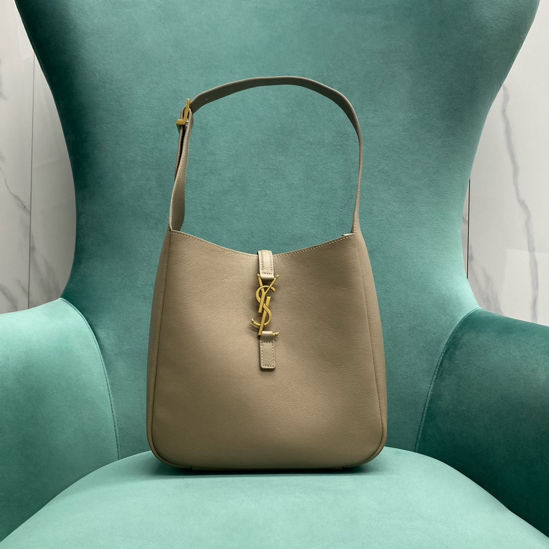 Bagsaaa Y51 Le 5 À 7 S*pple Small In Grained Leather Dusty Grey 713938 - 23x22x10 cm