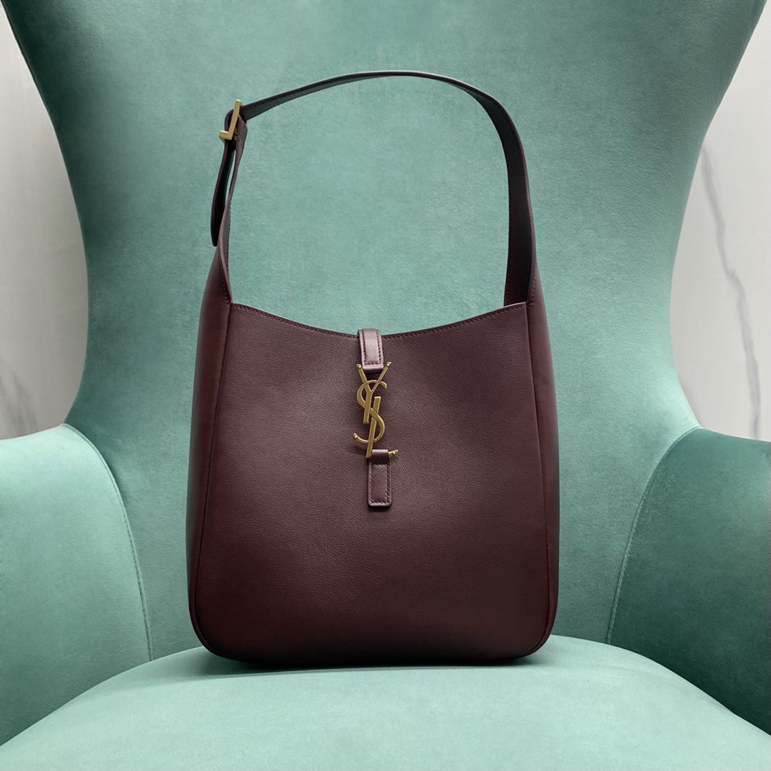 Bagsaaa Y51 Le 5 À 7 S*pple Small In Grained Leather Dark Red 713938 - 23x22x10 cm