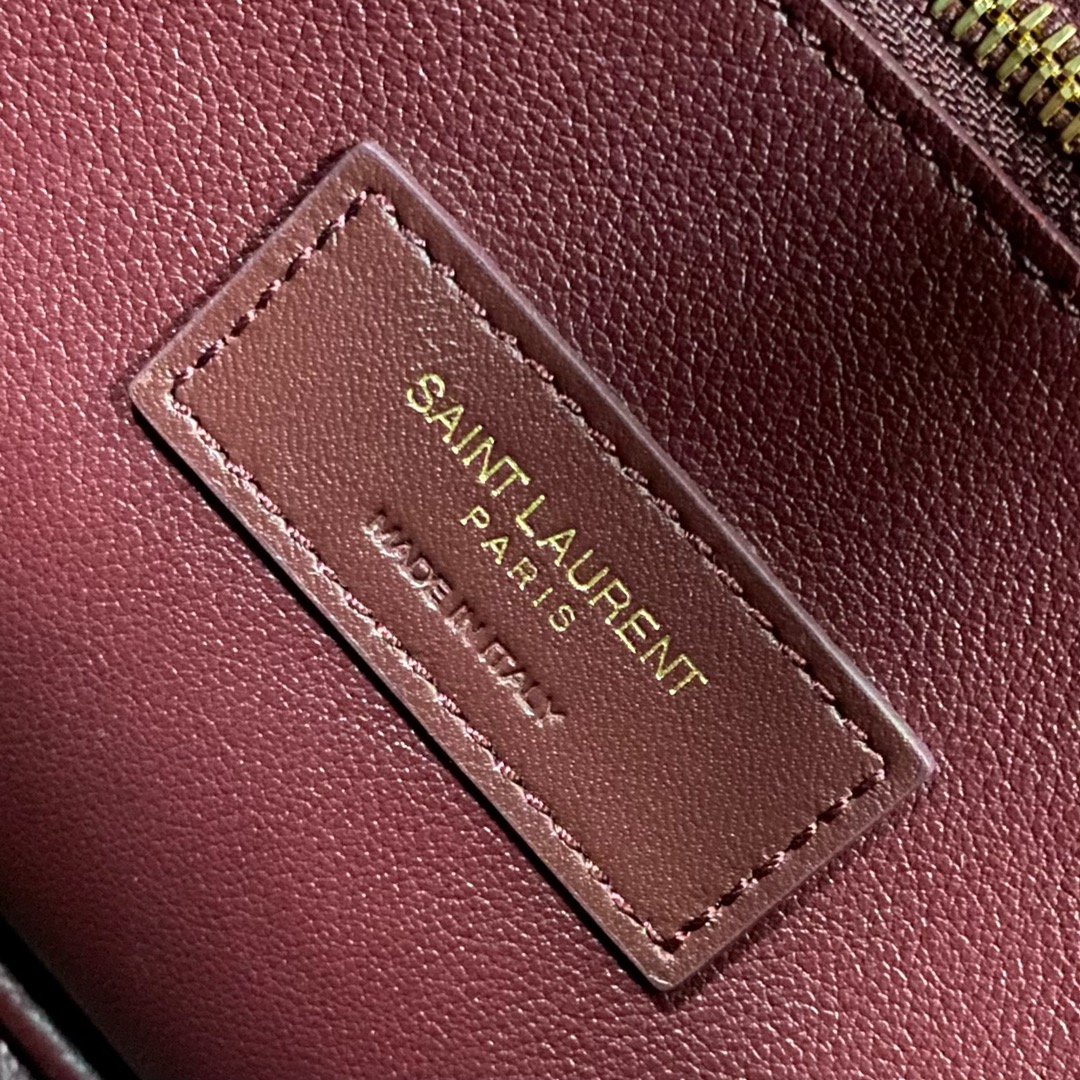 Bagsaaa Y51 Le 5 À 7 S*pple Small In Grained Leather Dark Red 713938 - 23x22x10 cm