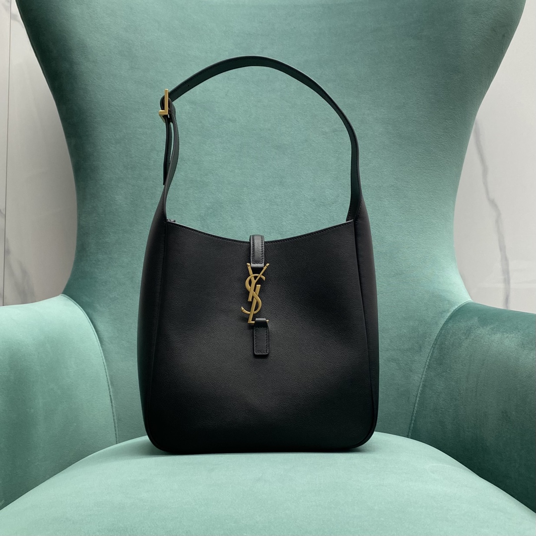 Bagsaaa Y51 Le 5 À 7 S*pple Small In Grained Leather Black 713938 - 23x22x10 cm