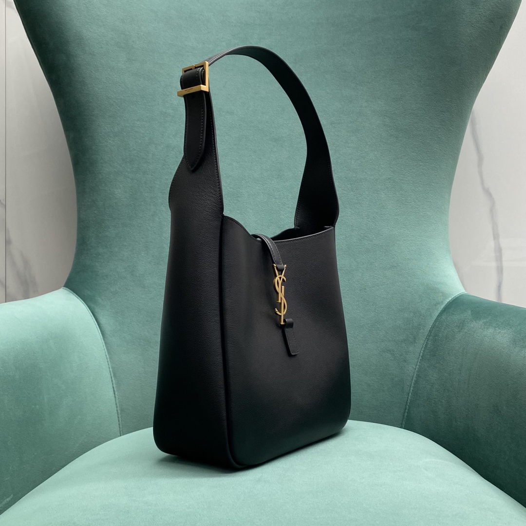 Bagsaaa Y51 Le 5 À 7 S*pple Small In Grained Leather Black 713938 - 23x22x10 cm