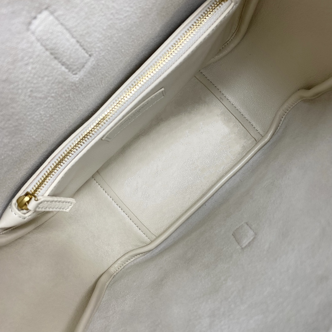 Bagsaaa Y51 Le 5 À 7 S*pple Small In Grained Leather White 713938 - 23x22x10 cm