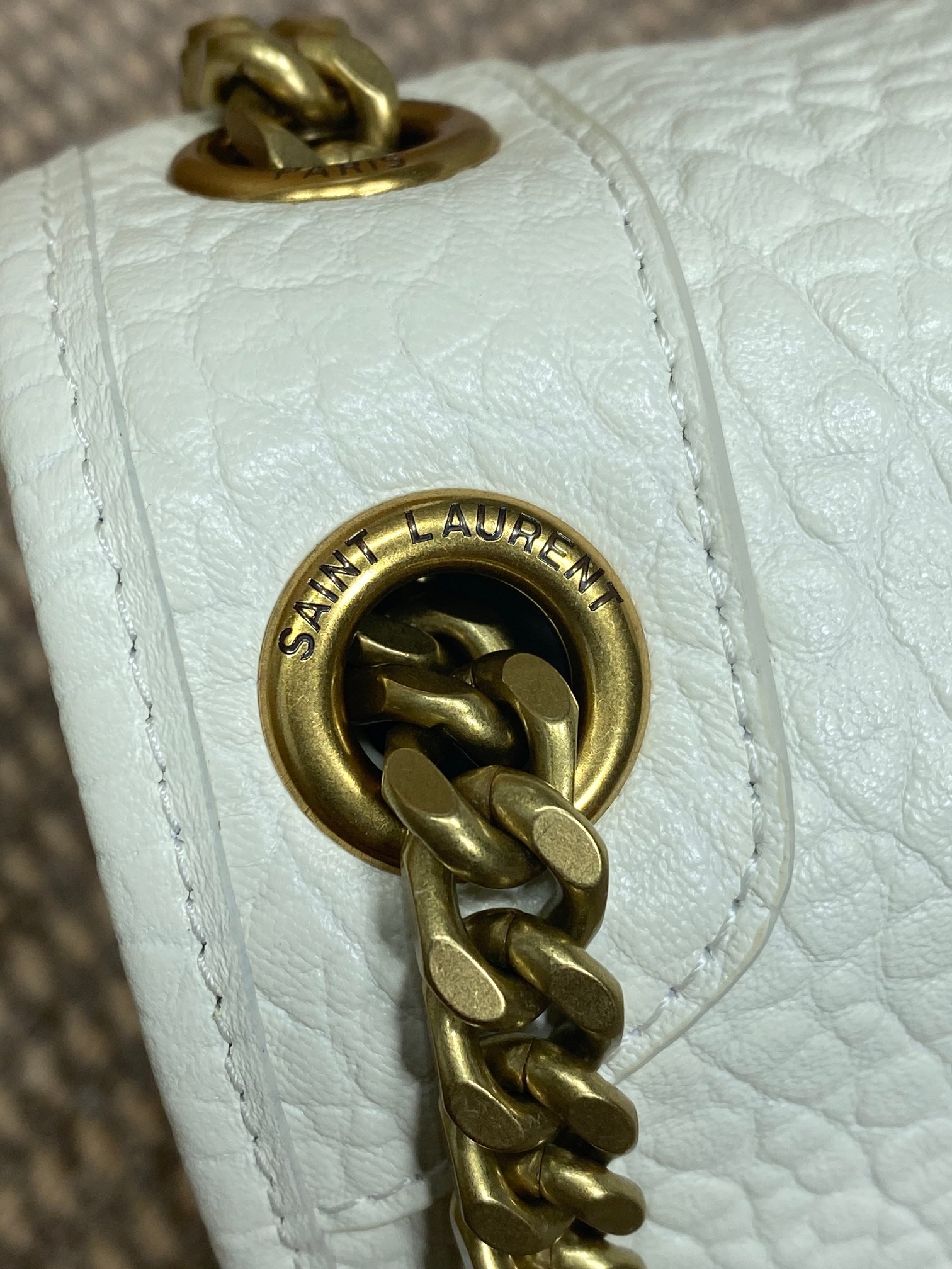 Bagsaaa Y51 Niki Medium In Grained Lambskin White - 28 X 20 X 8.5 CM