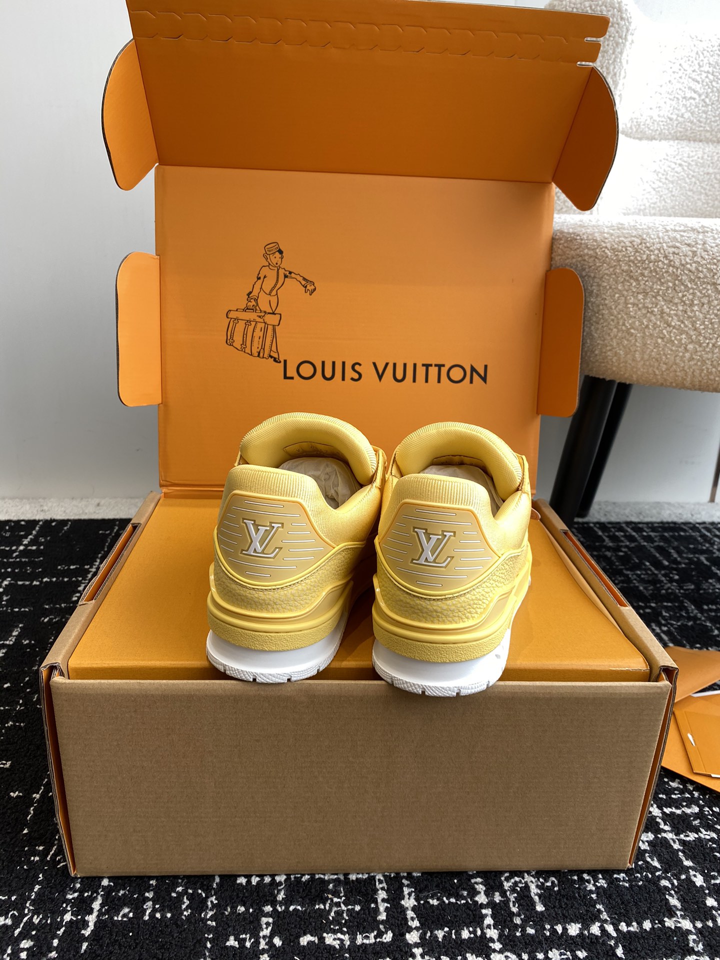 Bagsaaa LV Trainer Sneaker Yellow