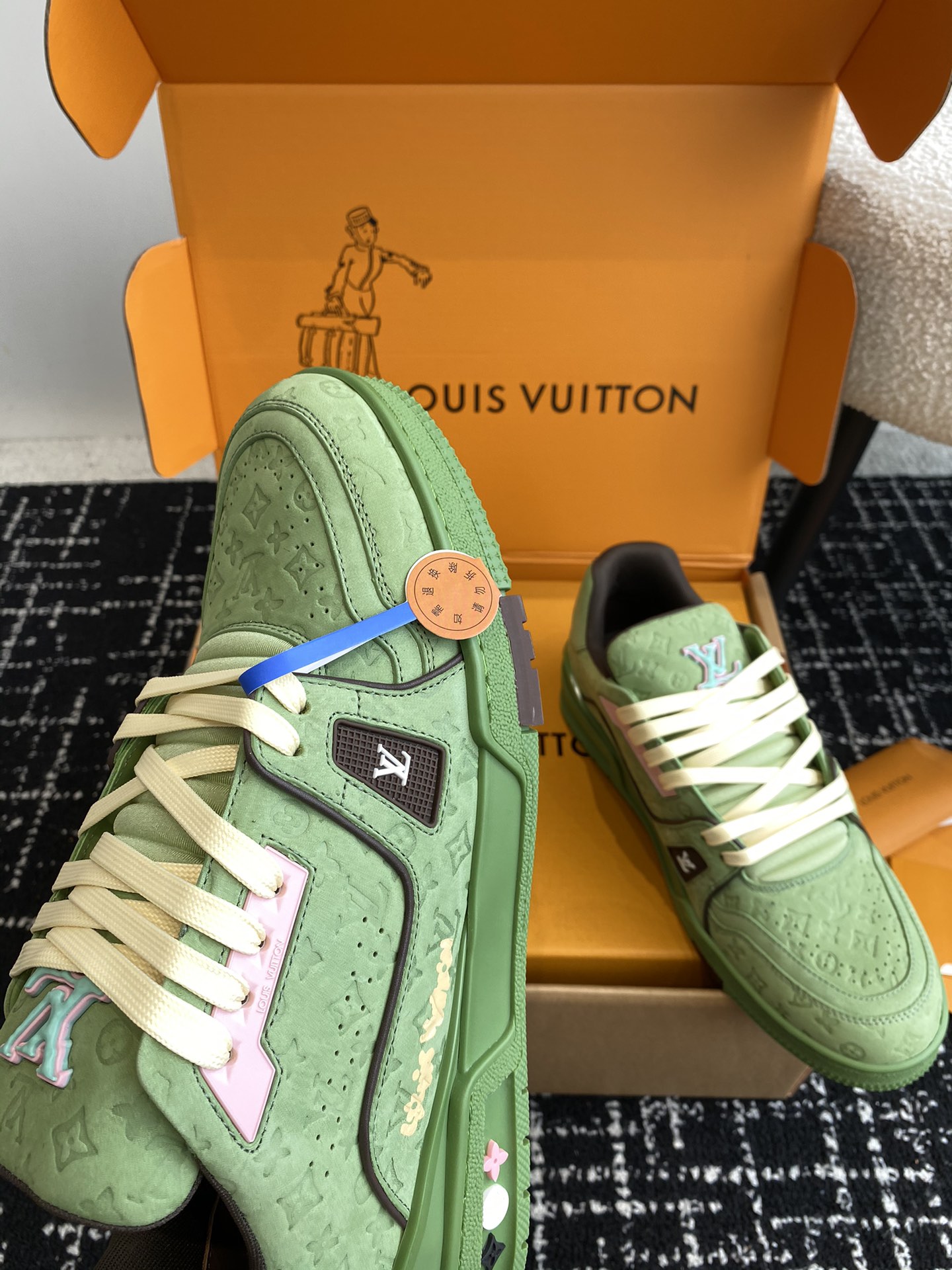 Bagsaaa LV Trainer Sneaker Green Monogram