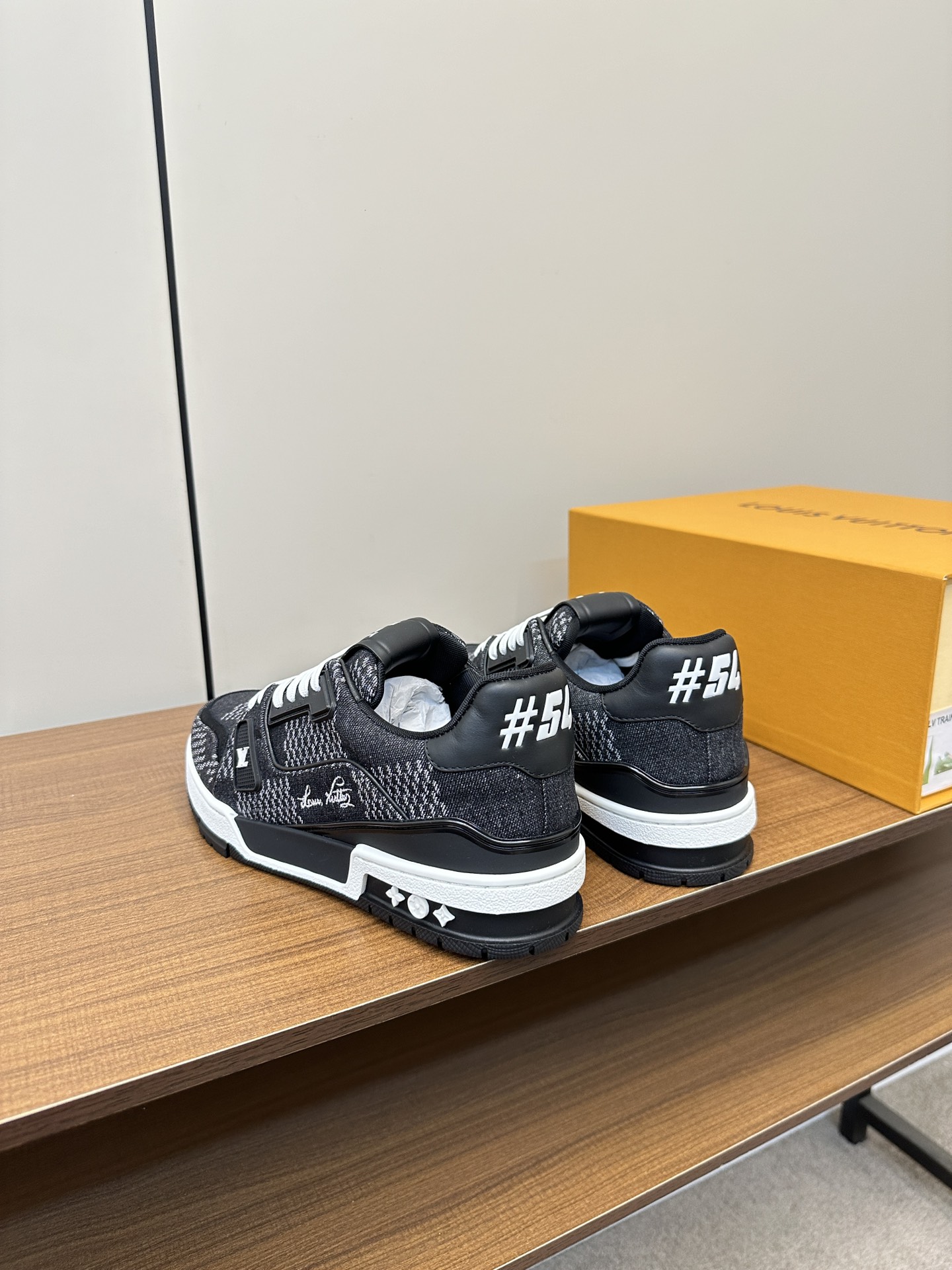 Bagsaaa LV Trainer Sneaker Black Damier 3D denim