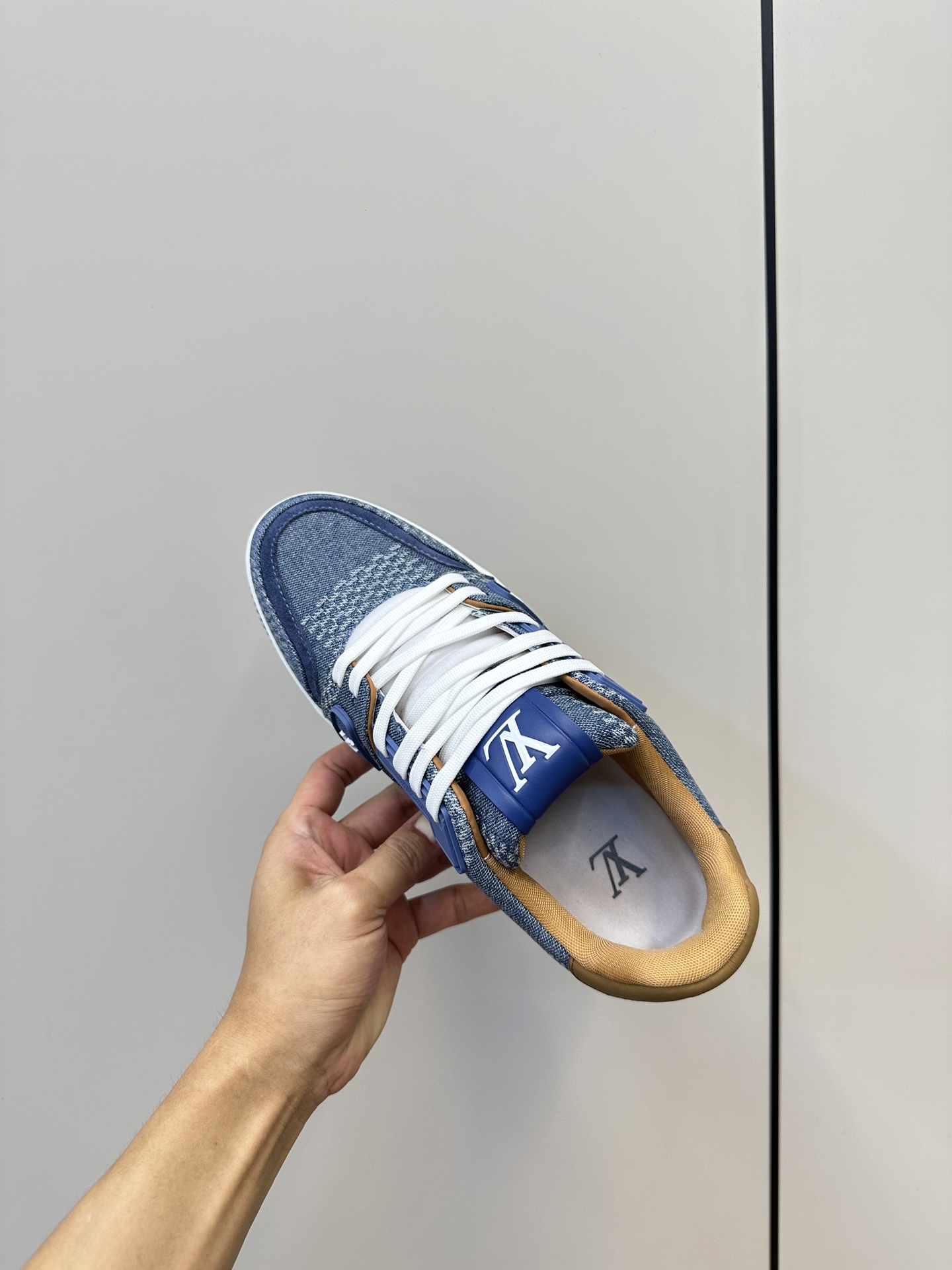 Bagsaaa LV Trainer Sneaker Blue Damier 3D denim