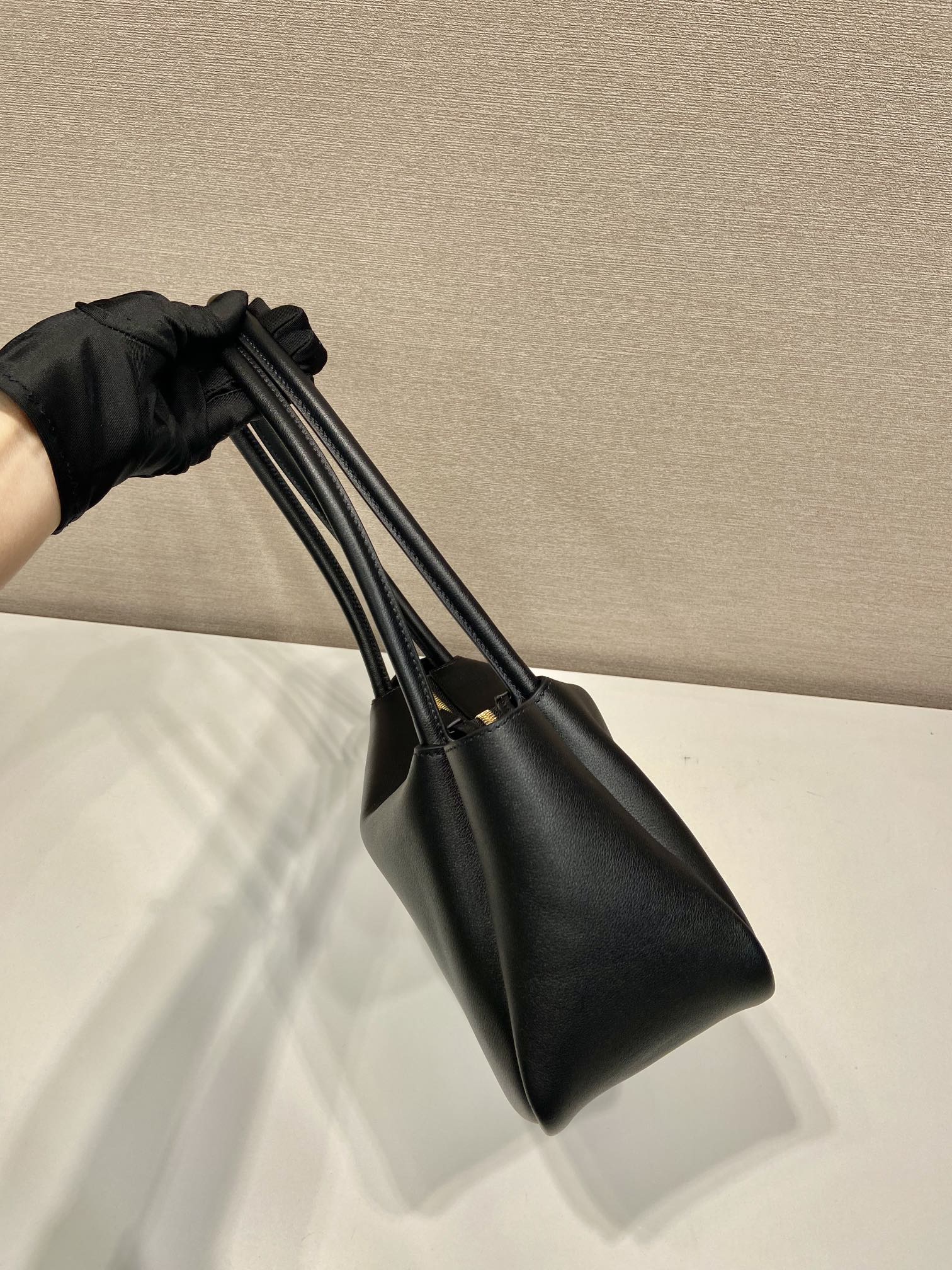 Bagsaaa Pra*a Medium Leather Handbag 1BA444 Black - 28x16x10.5 cm