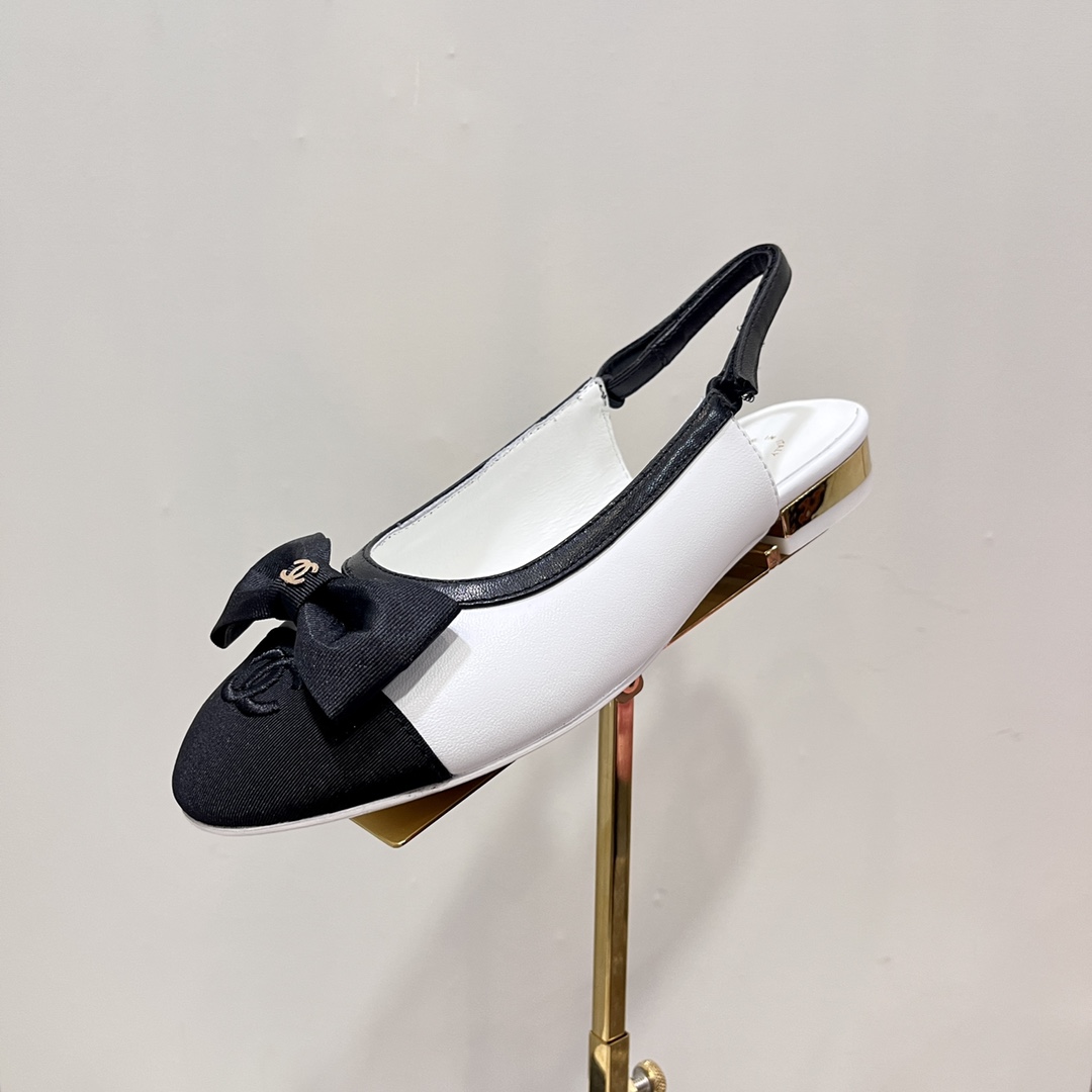 Bagsaaa Ch**el Slingbacks Embroidery White G45689