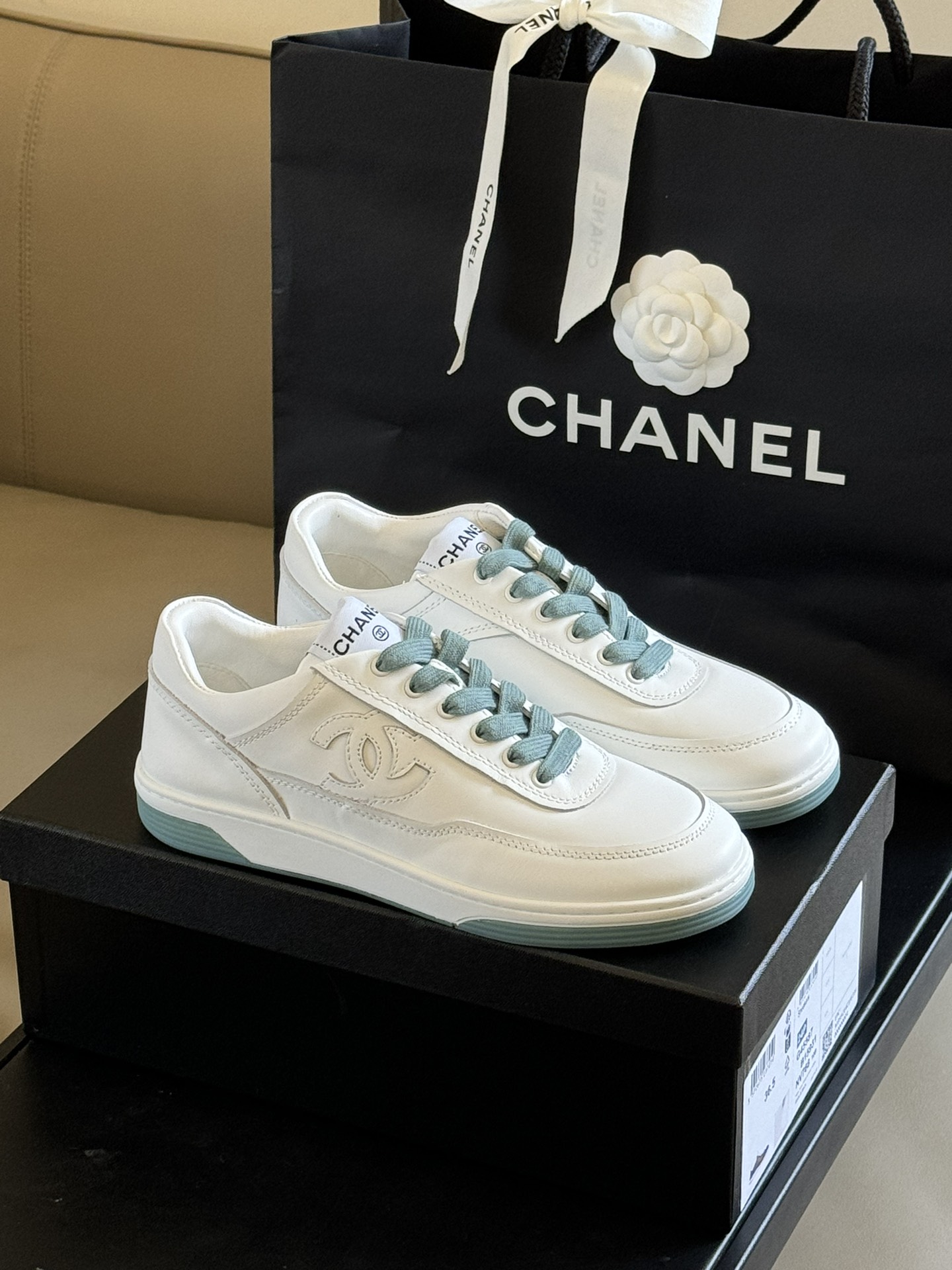 Bagsaaa Ch**el Sneakers G39978 White & Blue