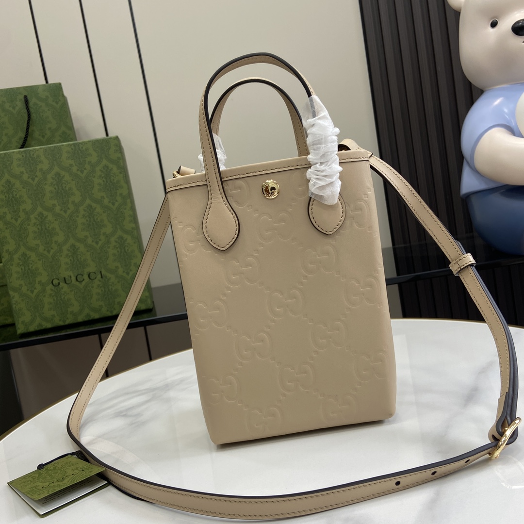 Bagsaaa Gvc*1 GG S*per Mini Bag With Strap 790133 Light Beige - 21cm