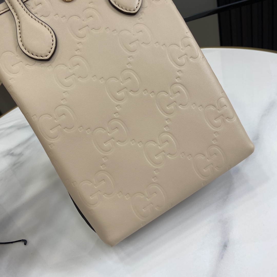 Bagsaaa Gvc*1 GG S*per Mini Bag With Strap 790133 Light Beige - 21cm