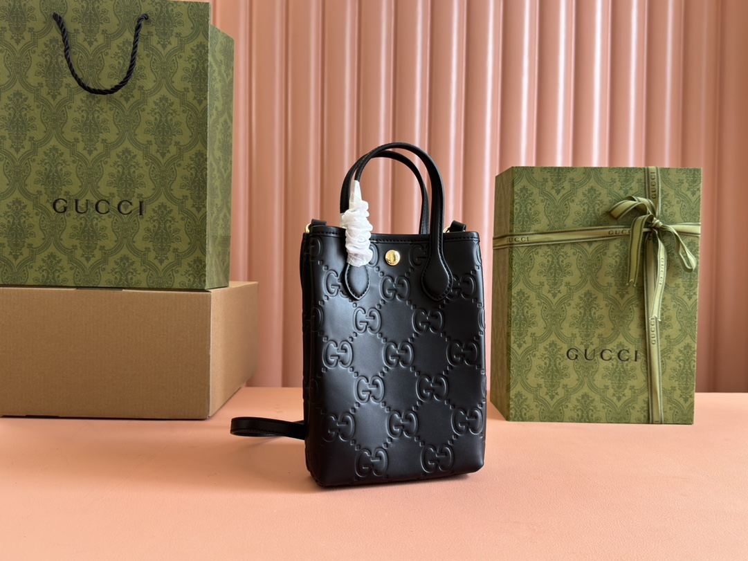 Bagsaaa Gvc*1 GG S*per Mini Bag With Strap 790133 Black - 21cm