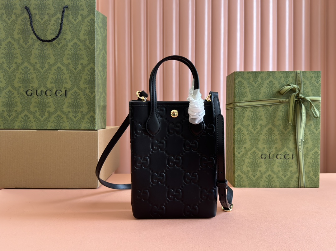 Bagsaaa Gvc*1 GG S*per Mini Bag With Strap 790133 Black - 21cm