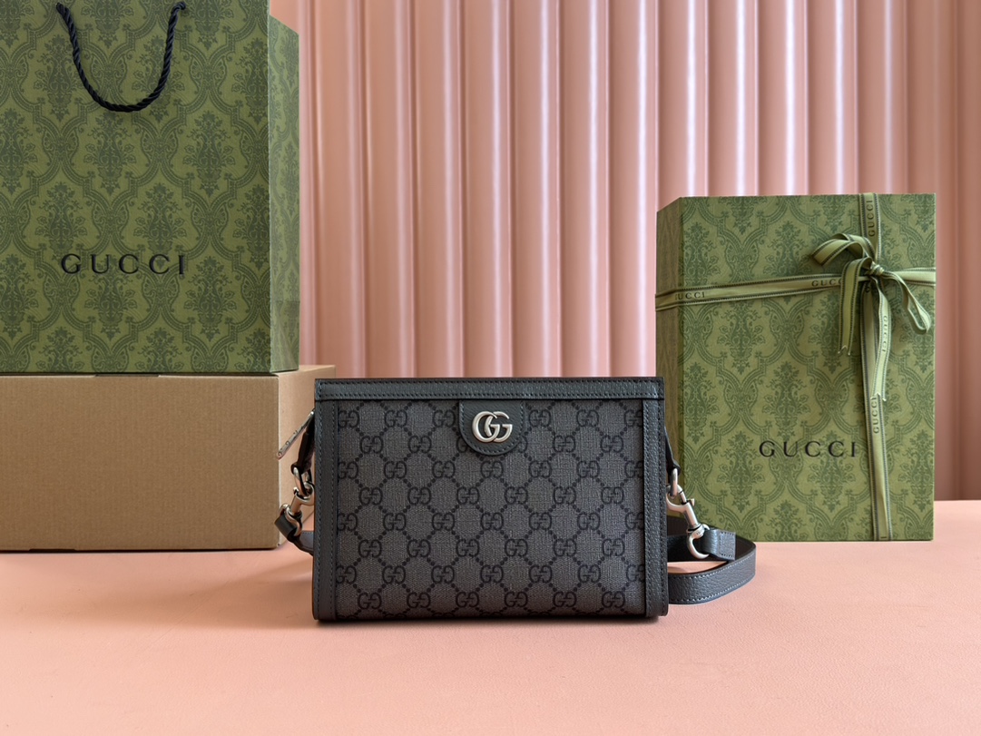 Bagsaaa Gvc*1 Ophidia S*per Mini Bag 795467 Grey and black - 22x15x4.5cm