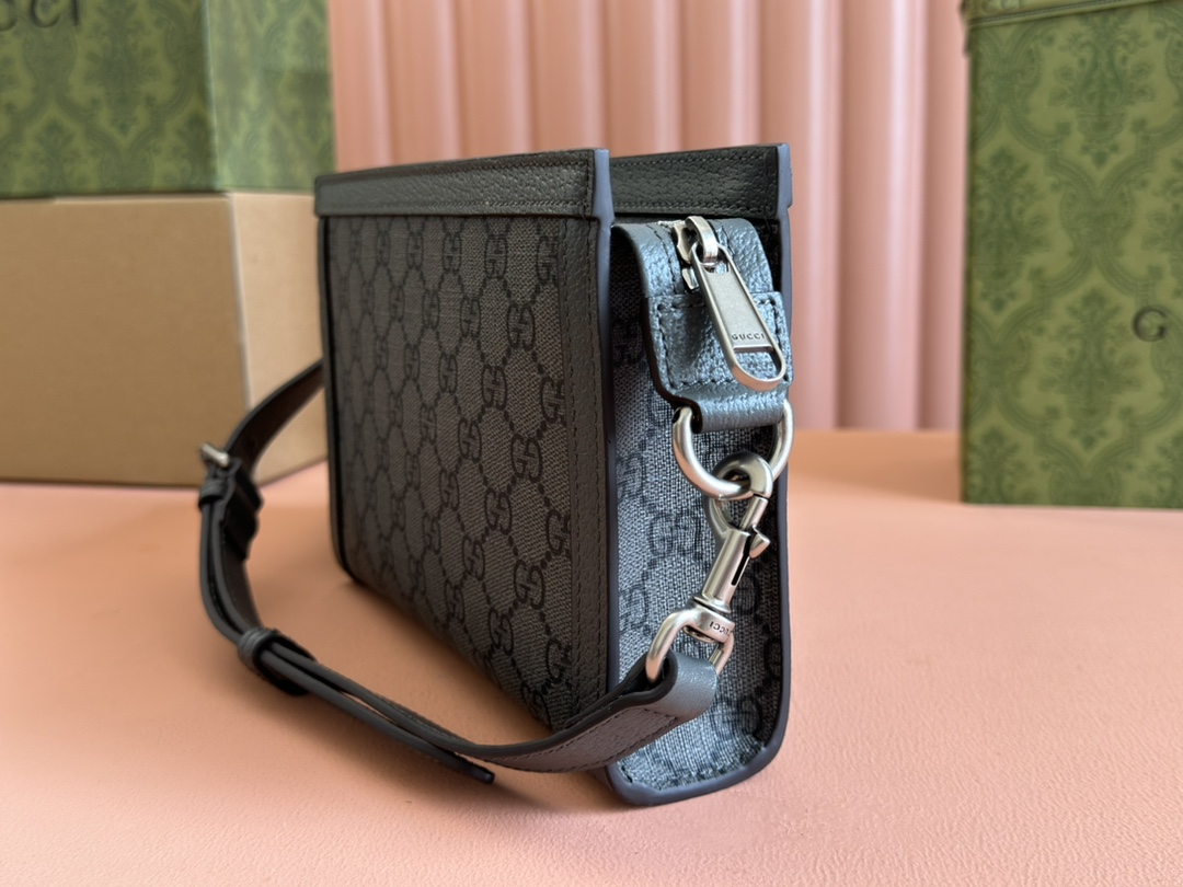 Bagsaaa Gvc*1 Ophidia S*per Mini Bag 795467 Grey and black - 22x15x4.5cm
