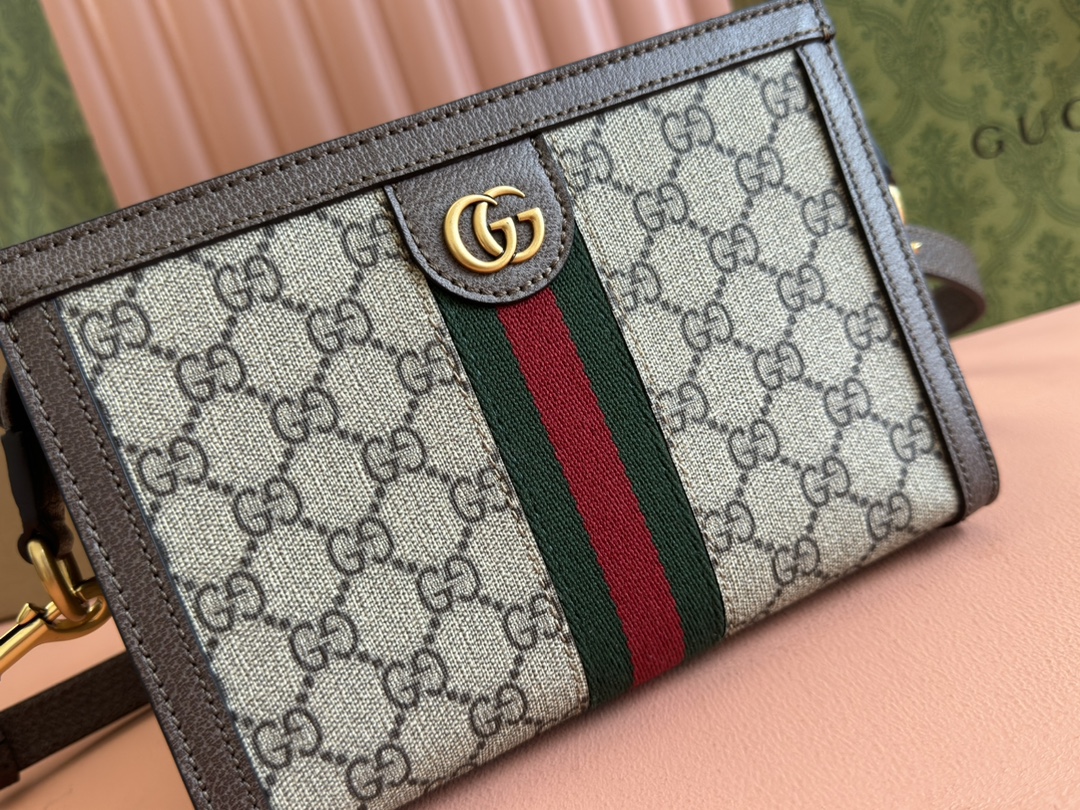 Bagsaaa Gvc*1 Ophidia S*per Mini Bag 795467 Beige and ebony - 22x15x4.5cm